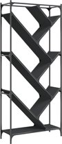 vidaXL-Boekenkast-79x30x180-cm-bewerkt-hout-en-metaal-zwart