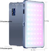 Luminex Pro Portable RGB Light - RGB Video en Foto Lamp - Incl. bluetooth remote, schroefdraad en mini statief - 9000K - studiolamp - fotografie accessoires - beter dan ringlamp - softbox studiolamp -