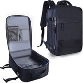 Mima® Sac de voyage - Sac à dos - Sac ordinateur portable - Zwart- Idéal pour voyager - Port USB - Zwart- Mixte - 35L
