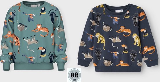 Name it Set van 2 sweaters jungle : Twin je kids met deze sweaters