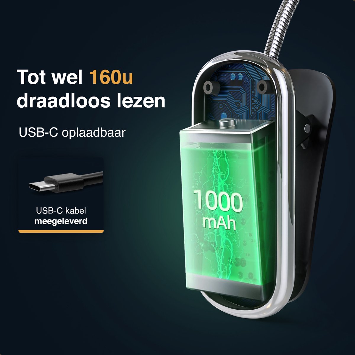 Relievo Relievo 3-LED Klem-Leeslampje - afbeelding 5