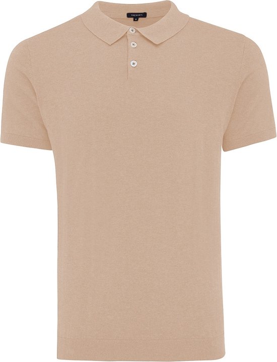 TREVOR | Polo short sleeve cotton/cashmere Taupe (TRKWIA003 - 205)