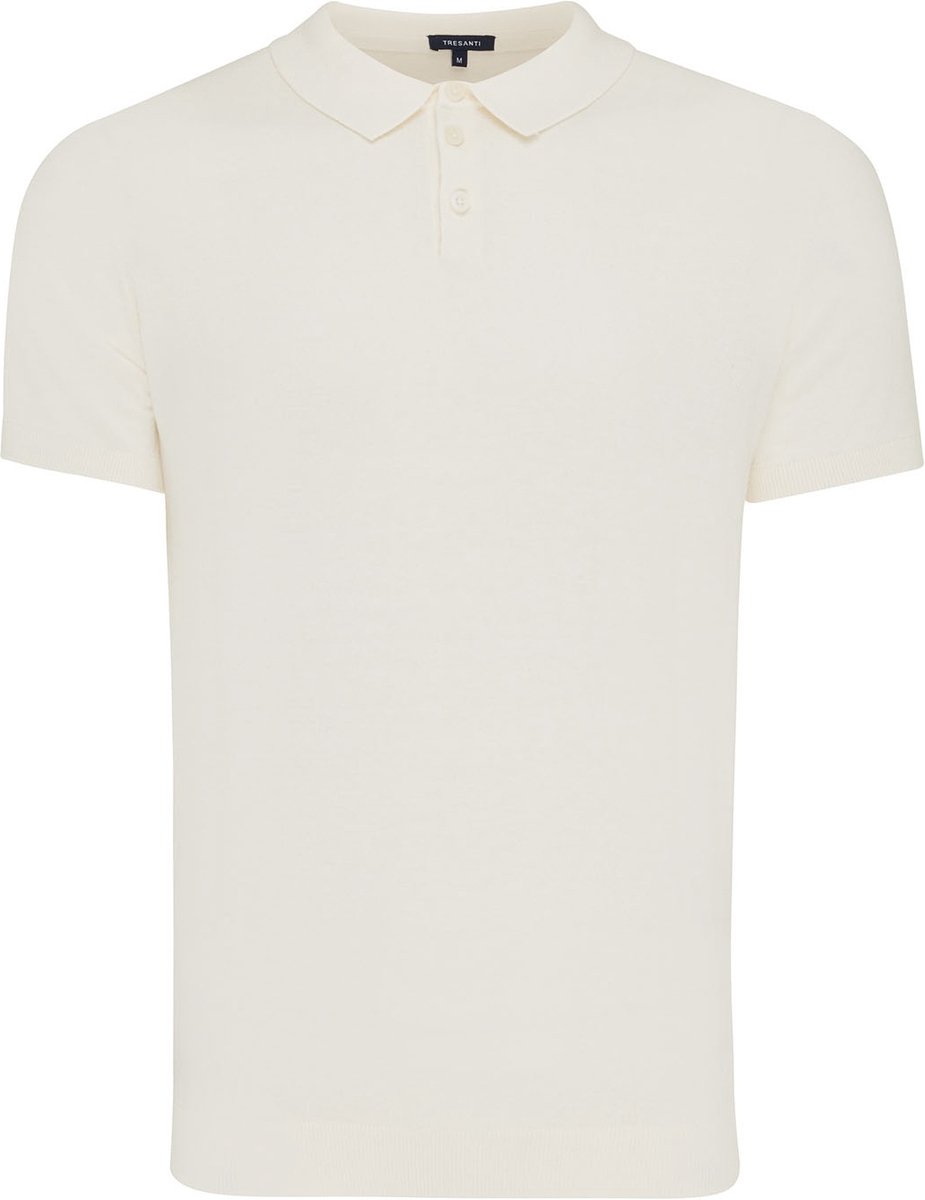 TRESANTI | TREVOR I Basic gebreide polo katoen cashmere | Ivory | Size M