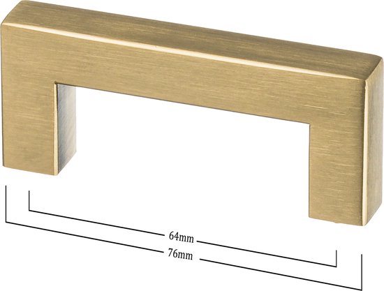 Ostiumhome® Mat Gouden Handgreep - 64mm/76mm/12mmX12mm/32mm - Keuken greep - kast grepen