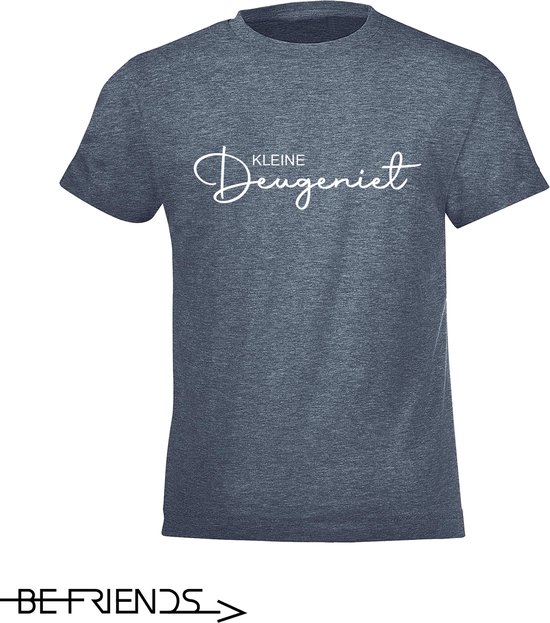 Be Friends T-Shirt - Kleine deugeniet - Kinderen - Denim - Maat 8 jaar