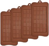 Breekbare chocoladevormen, set van 4 verpakkingen, levensmiddelenkwaliteit, anti-aanbaklaag, siliconen, eiwitten en energiereep mallen