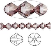 Swarovski Elements, 36 stuks Xilion Bicone kralen (5328), 6mm, crystal antique pink