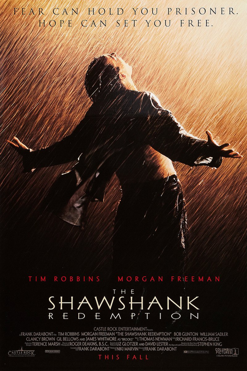 karo-art Poster - The Shawshank Redemption, Originele Filmposter, Premium print, Professioneel Fotopapier Multikleur