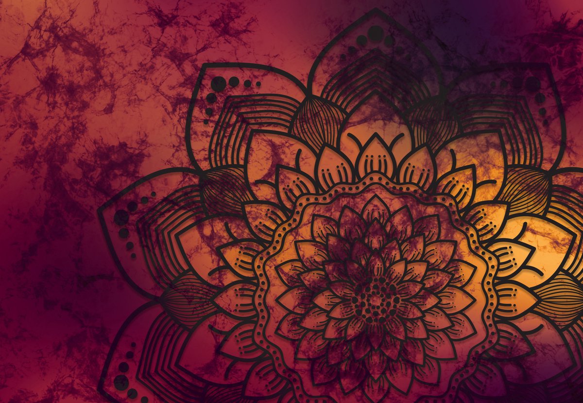 karo-art Poster - Abstracte Mandala, Prachtige super scherpe print op poster, verpakt in stevige kartonnen rolkoker Multikleur