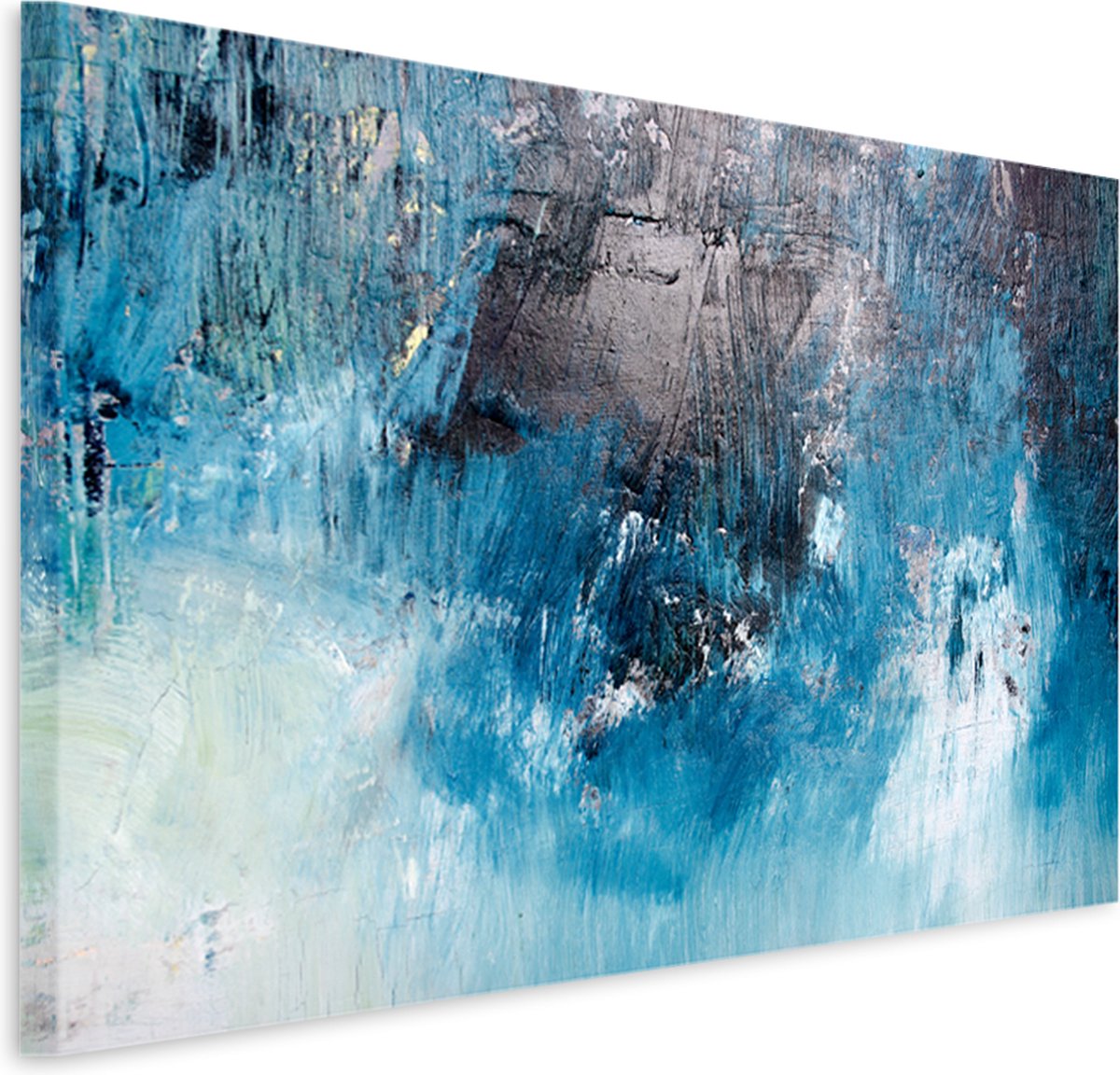 karo-art Schilderij - Abstract Blauw , Premium print, wanddecoratie in 2 maten, eyecatcher, beste kwaliteit Multikleur