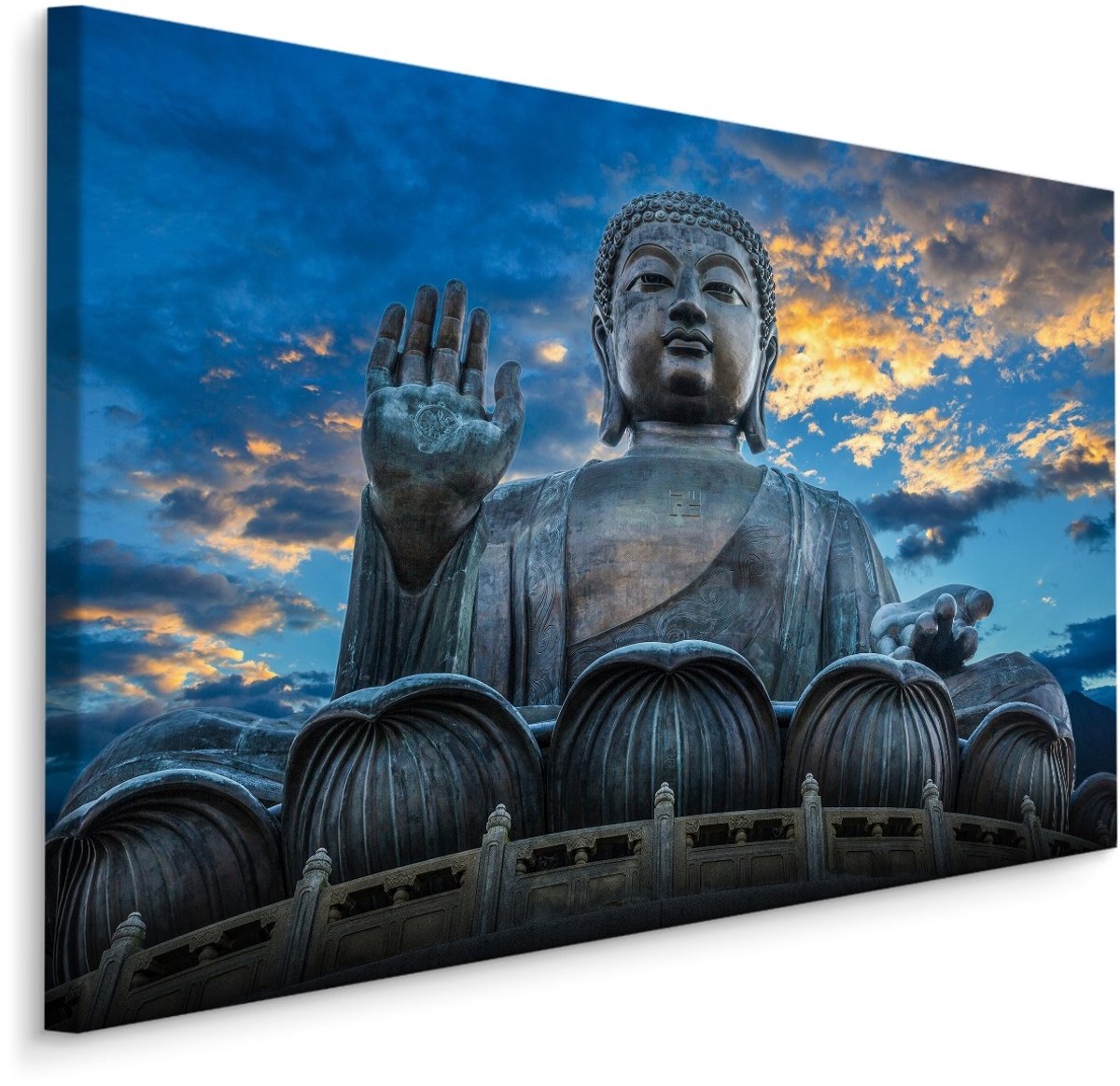 karo-art Schilderij - Boeddha Po Linklooster, Hong Kong, premium Print Multikleur