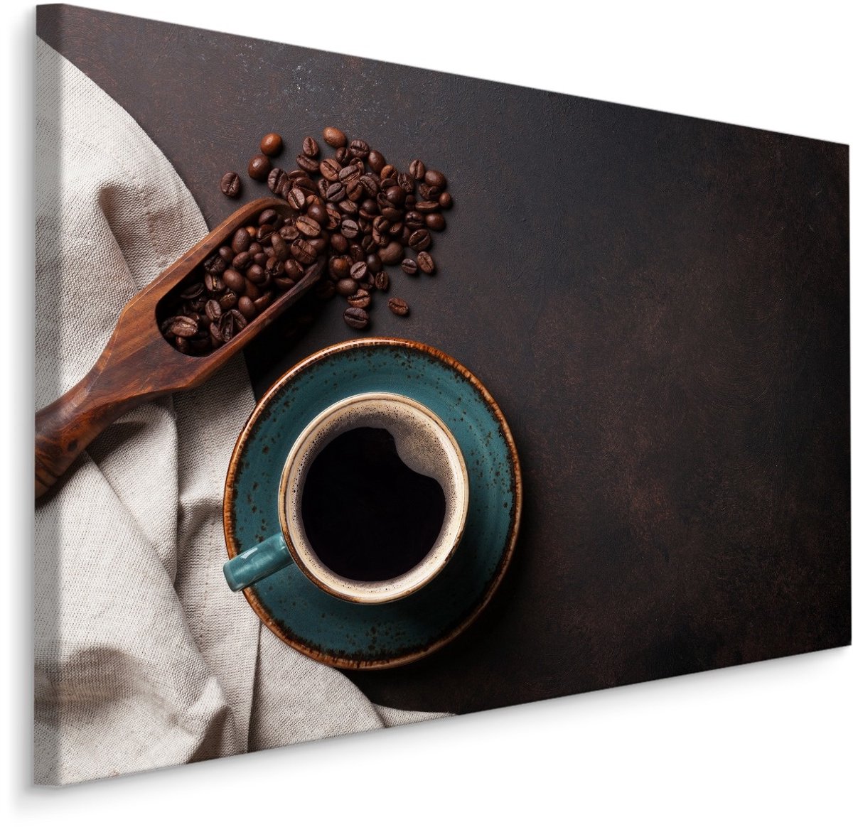 karo-art Schilderij - Koffie en Bonen, 5 maten, Premium Print Multikleur