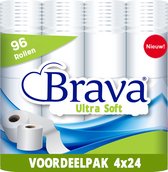 Brava - Ultra Soft Toiletpapier - Ultiem Comfort WC Papier - 96 Rollen - Superieure Sterkte - Maximale Absorptie & Pluisvrij - Voordeelverpakking WC Papier - 2 Laags
