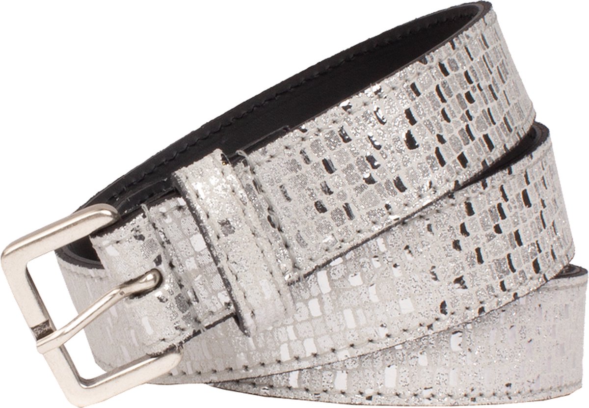 Legend Dames - Leren riem - Zilver - 80cm