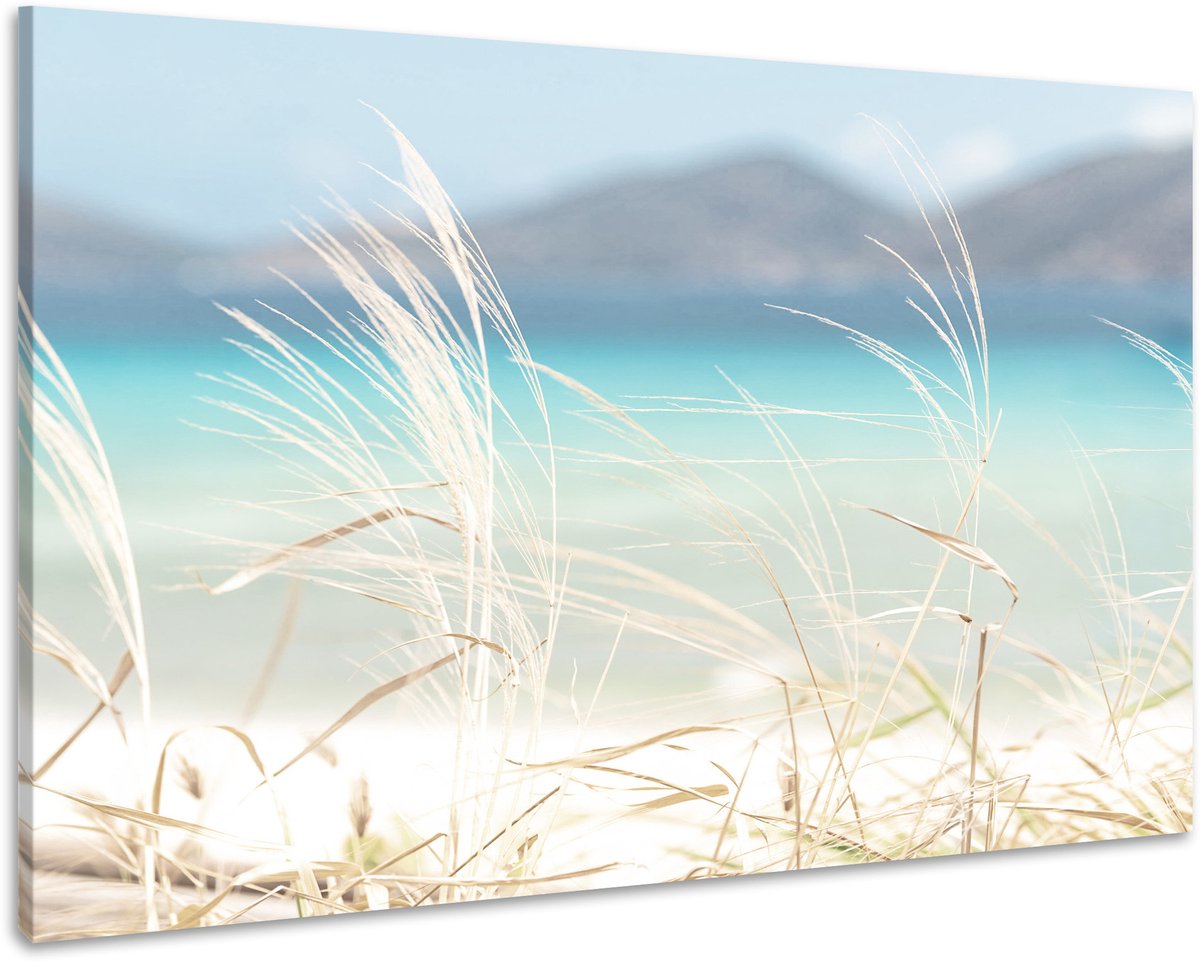 karo-art Schilderij -Vreedzaam Uitzicht , 90x70cm , wanddecoratie , premium print Multikleur