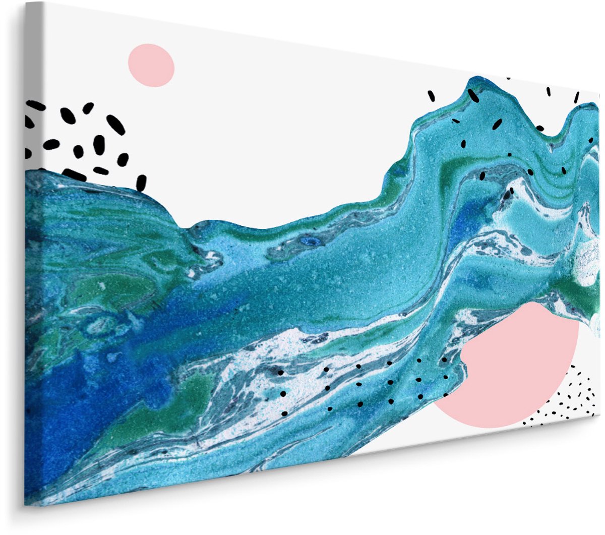 karo-art Schilderij - Golven , Abstract , Wanddecoratie , Premium print Multikleur