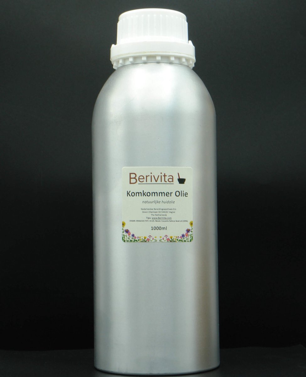 Goedkoopste Komkommer Olie Liter - 100 Pure & Koudgeperste Komkommerolie - 1000ml Cucumber, Cucumis Sativus Oil