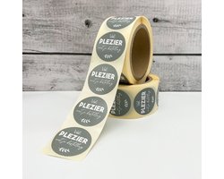 500 Stickers op rol - Sticker Veel plezier met je bestelling - sluitsticker - verpakkingssticker - wensetiket - stickerrol - Hippekaartjeswinkel