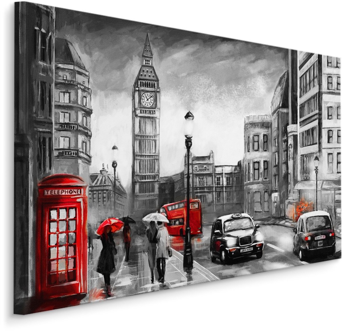 karo-art Schilderij - Mooi overzicht van Londen, print op canvas, premium Multikleur