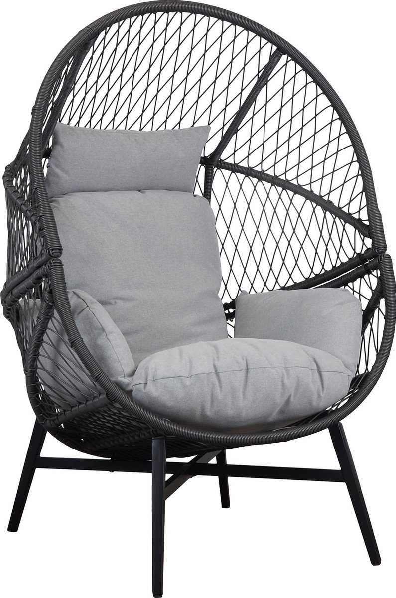 House Nordic Fauteuil Rotan Zwart - 74x73x103cm - House Nordic