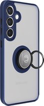 Case Geschikt voor Samsung Galaxy S24 Metalen Ring Ondersteuningsfunctie, Nachtblauw