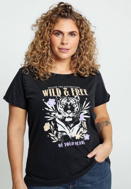 Paprika T-shirt met vervaagde tijgerprint