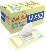 Zwitsal - Lingettes- Water & Soin au parfum Zwitsal - 624 lingettes bébé - 12 x 52 pièces