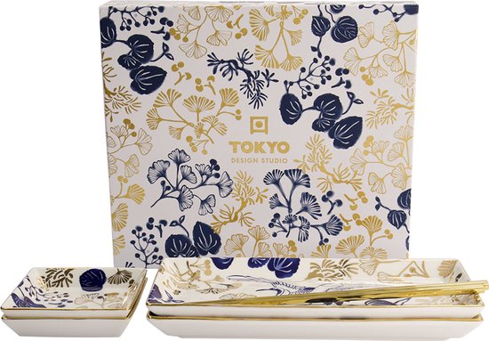 Tokyo Design - Flora Japonica Gold Sushi Set Tokyo Design - Flora Japonica Gold Sushi Set