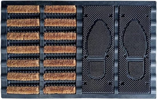 Jan Max vuilvangmat - 8 kleuren - deurmat met 2900g/m2 PP Twisted Heatset fiber - 2,4l/m2 vochtopname - schoonloopmat 80 x 120 cm zwart