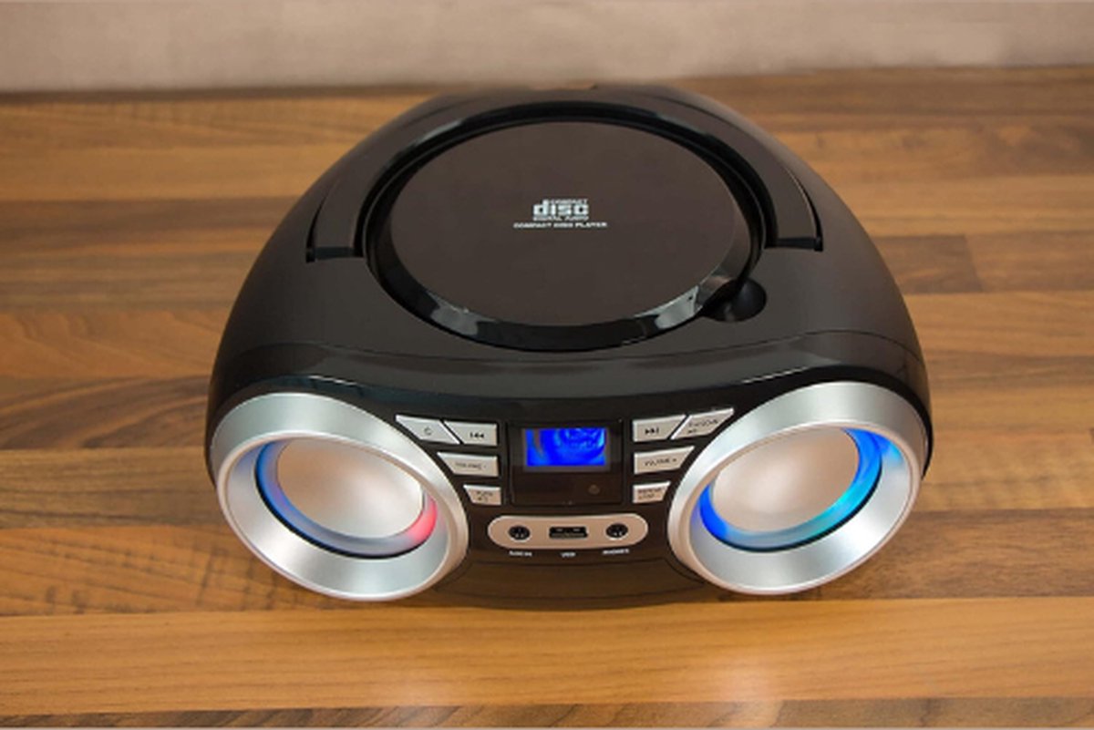 PBB 1 Compacte draagbare boombox met CD-speler, cassettedeck en FM-radio