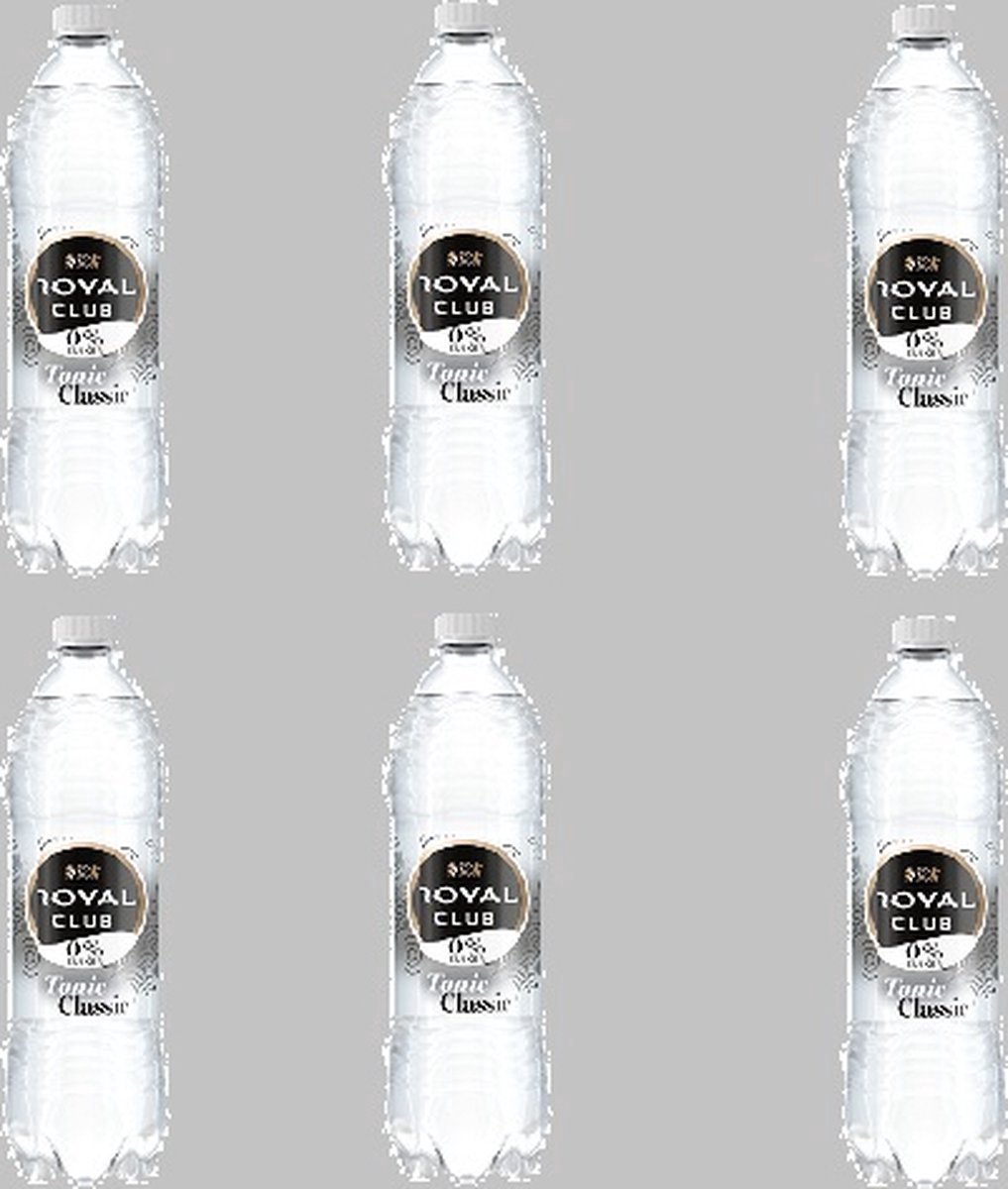 Royal Club Tonic regular 0% suiker 1 ltr per fles, doos 6 flessen