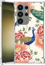 Case Anti-shock geschikt voor Geschikt voor Samsung Galaxy S24 Ultra Pink Peacock