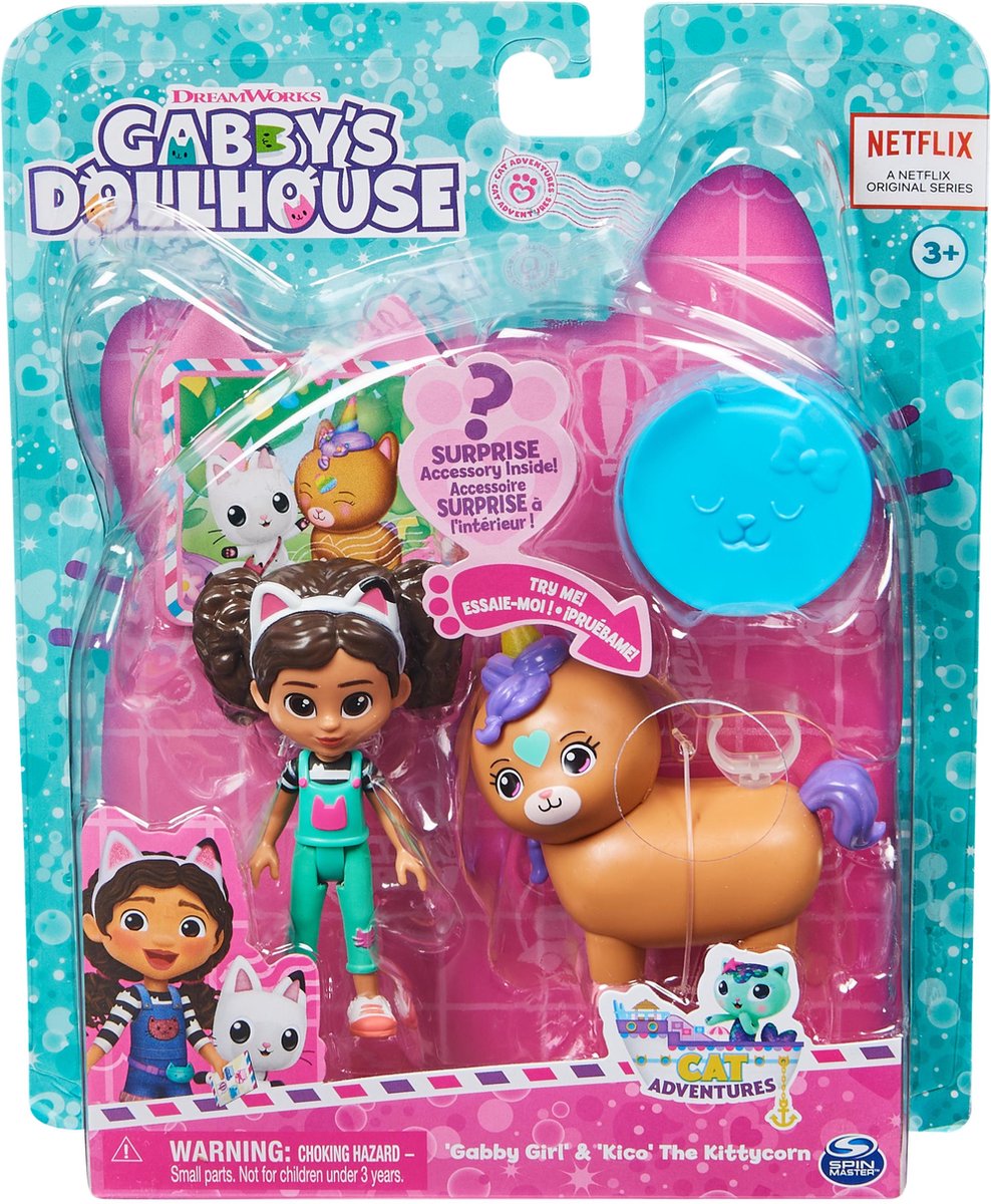 Gabby's Poppenhuis - Speelset met Gabby en Kiho de kittenhoorn - met accessoires en poppenhispakketje - Gabbys Poppenhuis - Gabby's Dollhouse