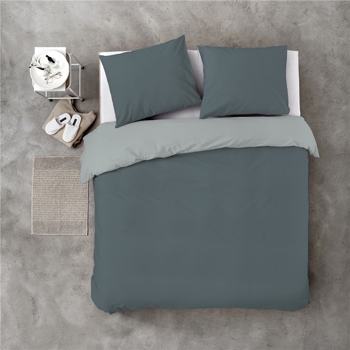 Byrklund Dekbedovertrek Side Way - 155x220 - 100% Katoen - Groen / Jade