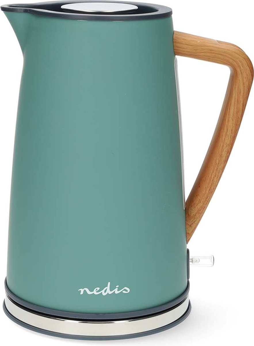 Nedis Waterkoker - 1.7 l - Soft-Touch - Groen - 360 graden draaibaar - Verborgen verwarmingselement - Strix-controller - Droogkookbeveiliging
