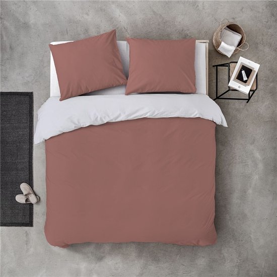 Byrklund Dekbedovertrek Side Way - 240x220 - 100% Katoen - Terra / Wit van Merkloos — afbeelding 2