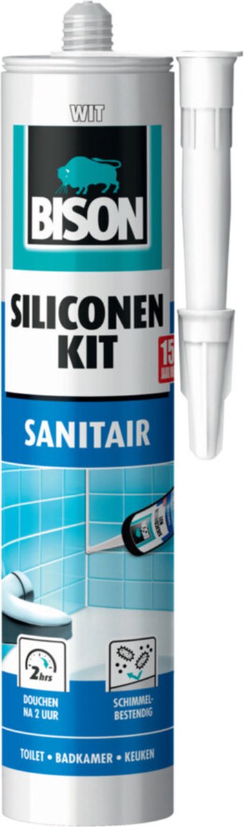 Bison Siliconenkit Sanitair Koker -  Wit - 310 ml - Bison