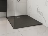Shower & Design Opzet- of inbouwdouchebak in hars – Met sifon – Zwart – 120 x 90 cm – MIRNOSA L 120 cm x H 2.6 cm x D 90 cm
