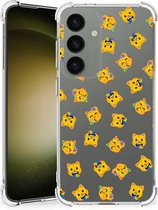 Doorzichtige Silicone Hoesje geschikt voor Geschikt voor Samsung Galaxy S24 Katten Emojis