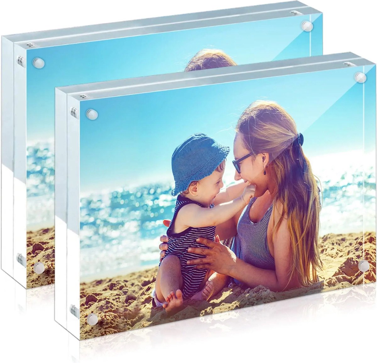 NIUBEE acryl magnetisch fotolijst, dubbelzijdig fotolijst, verticaal en
