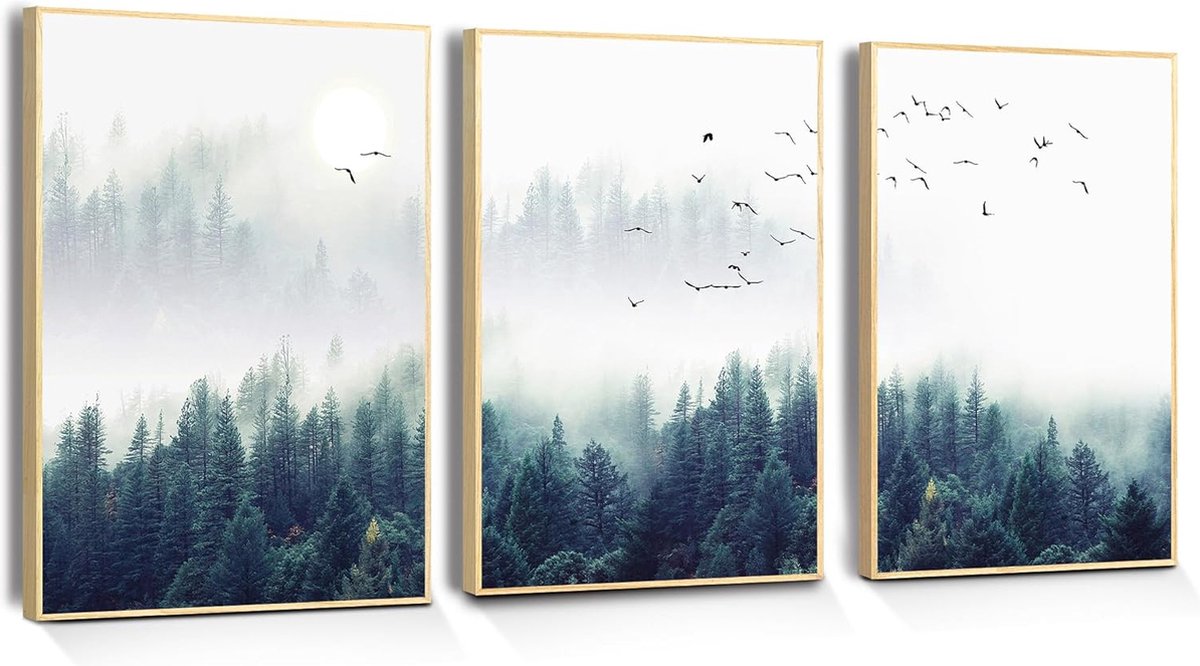 Artaza Peinture Sur Toile Forêt Avec Des Arbres D'en Haut