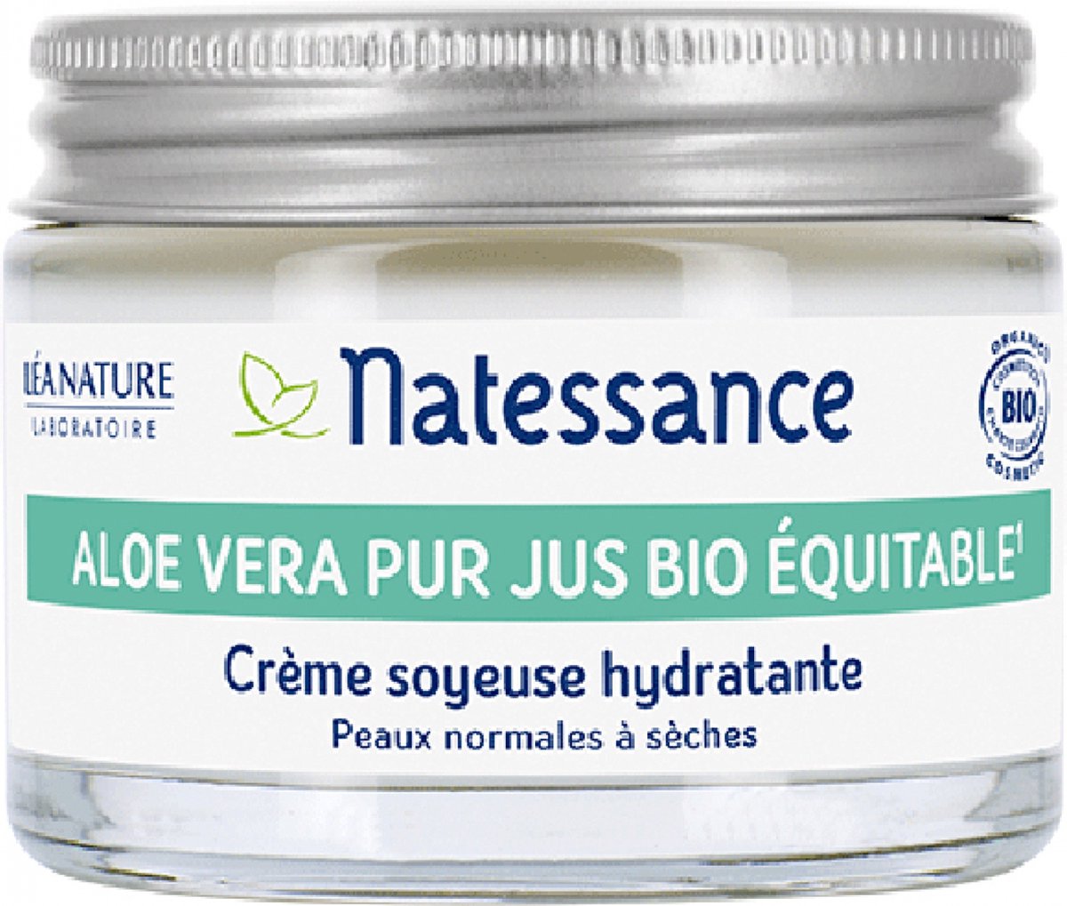 Natessance Aloë Vera Pure Organic Fair Trade Juice Zijdezachte Hydraterende Crème 50 ml