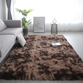 Pluche Tapijt - Anti Slip - Woonkamer - Slaapkamer - Zolder - 140 x 200cm - Wasbaar - Coffee - Bruin