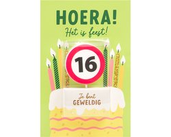 Verjaardagskaart met kaars | 16 jaar | Je bent geweldig