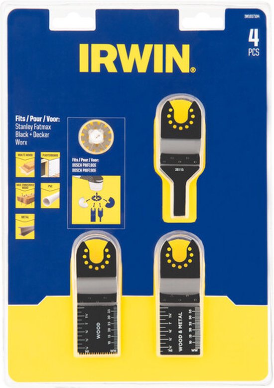 IRWIN Set de lames de scie à segments 3 pièces pour outils multifonctions oscillants (universel)