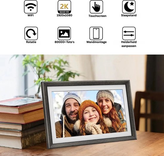 Cadre Photo Numérique 10.1 Pouces WiFi Digital Rotation Automatique
