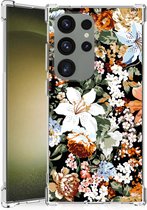 Case geschikt voor Geschikt voor Samsung Galaxy S24 Ultra Dark Flowers