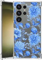Case voor Geschikt voor Samsung Galaxy S24 Ultra Flowers Blue