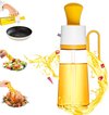 Oliefles met siliconenborstel 3 in 1 oliedispenser met borstel met druppelaar oliefles siliconen olieborstels voor koken barbecue grillen salades bakken 500 ml