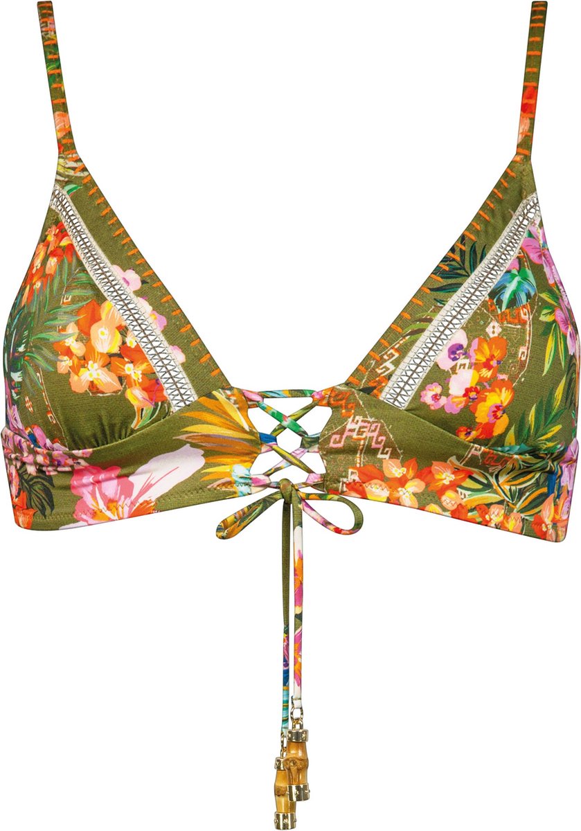 Watercult - Sunset Florals Strappy Bikini Top - maat 42C - Print/Groen